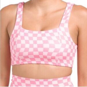 Wilo Pink Checkered Sports Bra